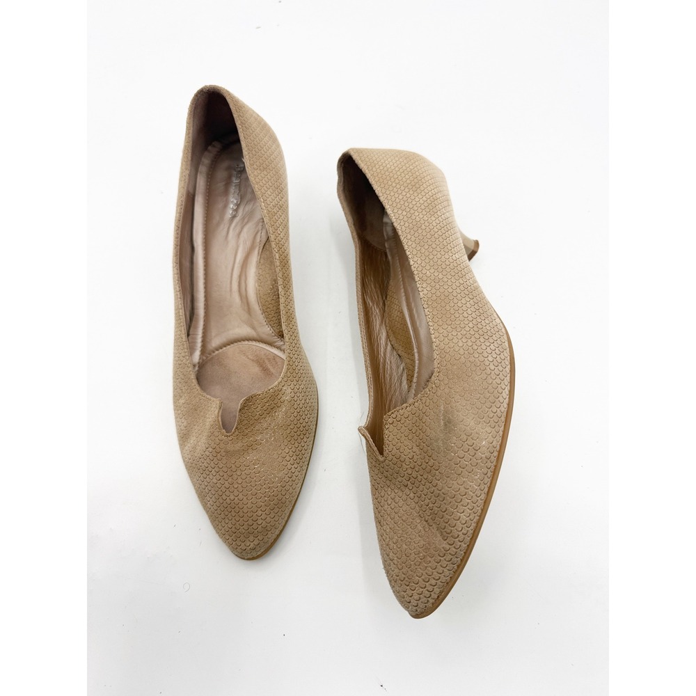 BeautiFeel Mystique Tan Suede Textured Kitten Heels Pumps Size 41 US 10-10.5